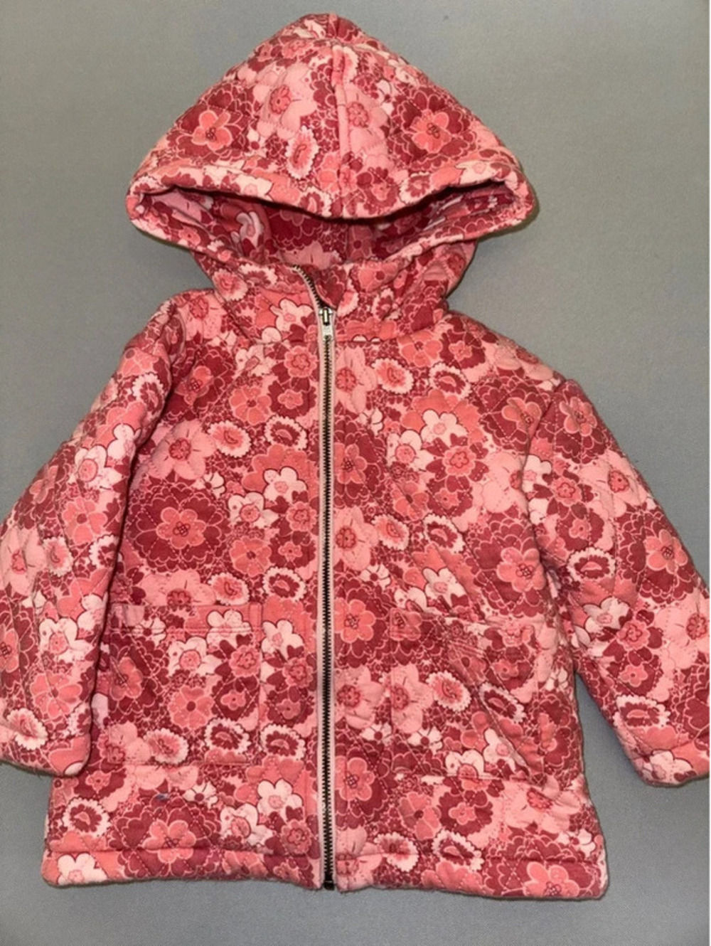 Kate Quinn Quilted Jacket 2T Mid Century Floral Pink